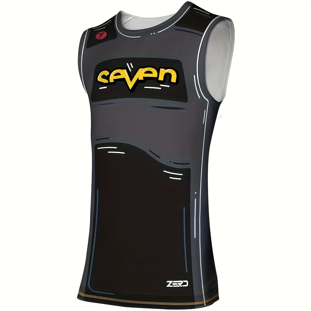 2025 New Black and Yellow Motorcycle Mountain Bike Pants Vest Set for Men & Women, All-Season Racing Cycling Apparel