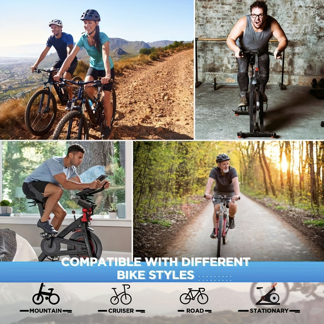 Wide Comfort Bike Saddle for Men & Women, Extra-Large Padded Bicycle Seat with Memory Foam, Compatible with Road Bikes, Indoor Cycles