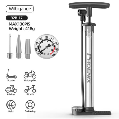 Stainless Steel Ball - Mountain Bicycle Pump Accessories - Portable High Pressure MAX 130PSI - Bike Air Pump Tire Inflator