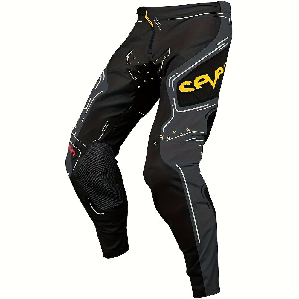 2025 New Black and Yellow Motorcycle Mountain Bike Pants Vest Set for Men & Women, All-Season Racing Cycling Apparel