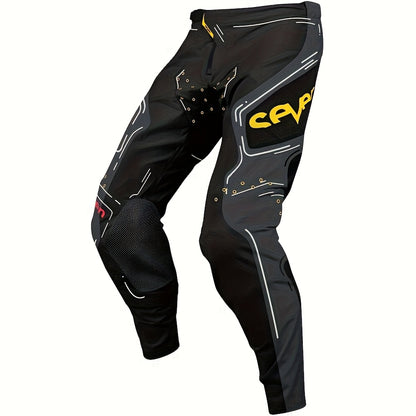 2025 New Black and Yellow Motorcycle Mountain Bike Pants Vest Set for Men & Women, All-Season Racing Cycling Apparel