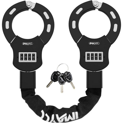 Heavy-Duty 4-Digit Combination Scooter Lock with Resettable Code & Chain - -Theft Bike\Motorcycle\E-Scooter Lock, 3- Keyless Entry System, Cable Lock for Doors, Motorcycles, ATVs (No Keys Required)