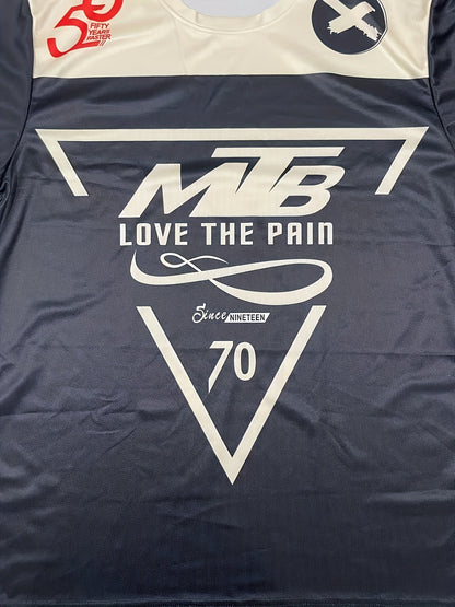 Men'S Quick-Dry Moisture-Wicking Long Sleeve Cycling Jersey - Thermal Insulation for Cold Weather, Mountain Bike Racing Suit with Geometric Pattern, Non-Stretch Fabric, Round Neck, Regular Fit, Ideal for Autumn, Casual Style