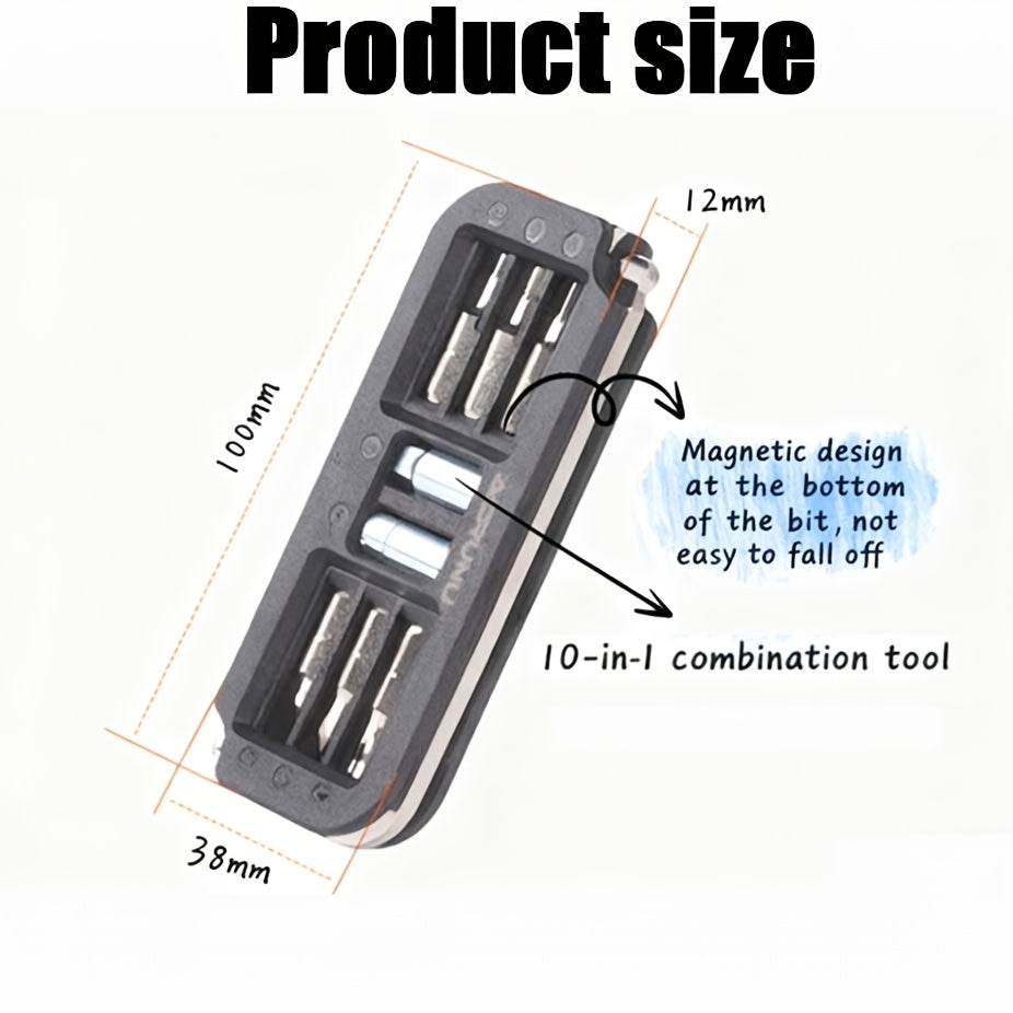 10-in-1 All-In-One Bicycle Repair Tool | Heavy Duty Bike Multi Tool with Multiple Screwdriver Heads, Compact Emergency Kit for Mountain, Road, Racing Bikes, Aluminum Alloy