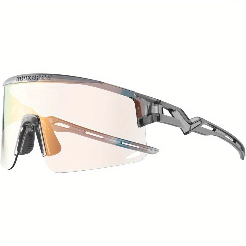 UV Protection Auto-Tinting Cycling Glasses for Men & Women - Windproof & Sand-Resistant Sports Goggles with Interchangeable, Fit for Mountain, Motorcycling, Skiing, - Adaptive Eyewear, 2D Flat, Perfect for Room Decor