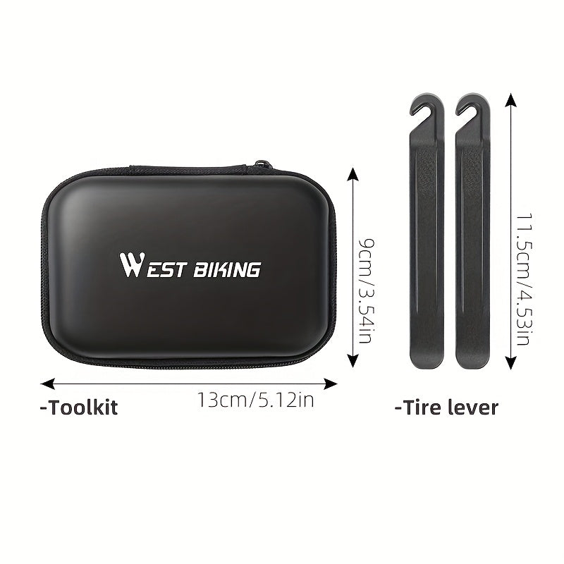 WEST BIKING 17-in-1 Bicycle Repair Tool Set | Includes Impact-Resistant Tool Set, Tire Pump, Bike Stand Accessories, Ergonomic Handle, Heavy Duty Carrying Case - Suitable for Road, Mountain, BMX, Folding Bikes - Aluminum Alloy