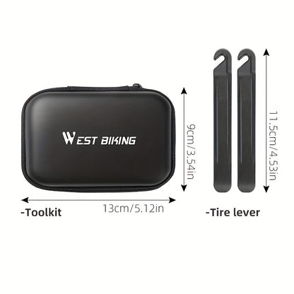 WEST BIKING 17-in-1 Bicycle Repair Tool Set | Includes Impact-Resistant Tool Set, Tire Pump, Bike Stand Accessories, Ergonomic Handle, Heavy Duty Carrying Case - Suitable for Road, Mountain, BMX, Folding Bikes - Aluminum Alloy