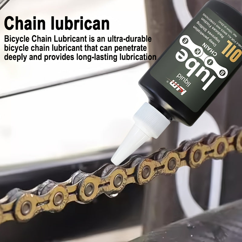 KJM All-Weather Bike Chain Lube - 10,000+ Mile Long-Lasting Lubricant, Fast-Penetrating Formula for Smooth Shifting & Braking, Drivetrain Oil Spray for Mountain\Road Bike Chains, Heavy-Duty Protection (Compatible with Gear Systems)