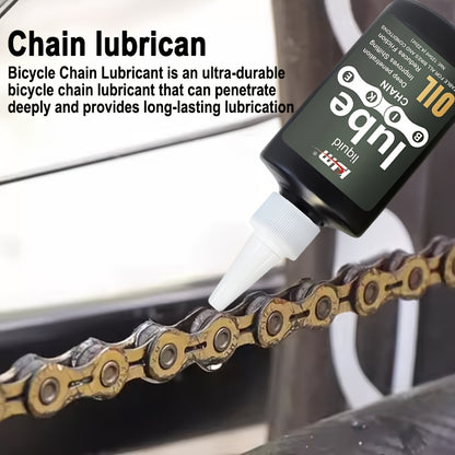 KJM All-Weather Bike Chain Lube - 10,000+ Mile Long-Lasting Lubricant, Fast-Penetrating Formula for Smooth Shifting & Braking, Drivetrain Oil Spray for Mountain\Road Bike Chains, Heavy-Duty Protection (Compatible with Gear Systems)