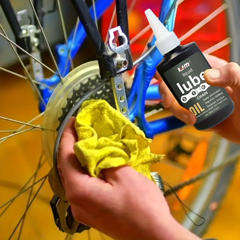 KJM All-Weather Bike Chain Lube - 10,000+ Mile Long-Lasting Lubricant, Fast-Penetrating Formula for Smooth Shifting & Braking, Drivetrain Oil Spray for Mountain\Road Bike Chains, Heavy-Duty Protection (Compatible with Gear Systems)
