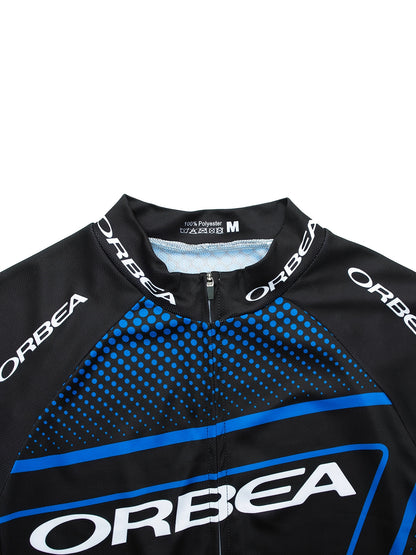 Men'S Long Sleeve Cycling Jersey - 100% Polyester Knit Fabric, Geometric Pattern & Color Options - Medium Stretch Stand Collar Athletic Top with, Triathlon, Fishing - Spring Summer Fall Outdoor Sports Shirt, Triathlon Apparel, Sporty Design