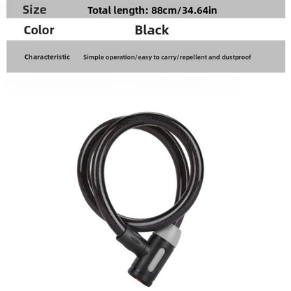 1 Mountain Bike Helmet Security Lock | Waterproof Anti-Theft U Lock with Password Code, Motorcycle Steel Cable, Anti-Cut Resistant for E Bike Bicycle