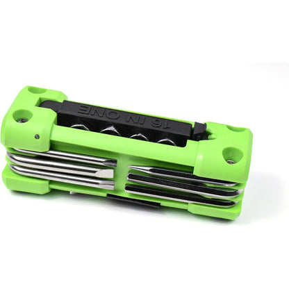 16-in-1 Heavy-Duty Repair Kit with 45# Stainless Tools & ABS Case - Portable 16-in-1 Multitool Set for Road\Mountain Bikes, Wheel Truing, Tire Changes, Maintenance (Hex Wrenches, Screwdriver Heads, Spoke Wrench) -