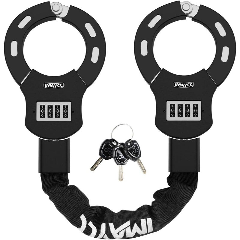 Heavy-Duty 4-Digit Combination Scooter Lock with Resettable Code & Chain - -Theft Bike\Motorcycle\E-Scooter Lock, 3- Keyless Entry System, Cable Lock for Doors, Motorcycles, ATVs (No Keys Required)