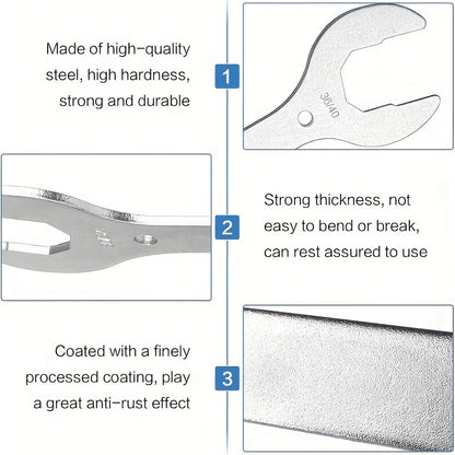 Customizable 4-in-1 Bicycle Wrench, Bike Headphone Wrench, 30mm 32mm 36mm Wrench, Multifunctional Bicycle Repair Wheel Pedal Tool