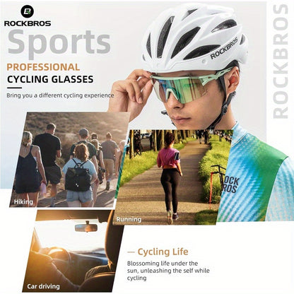 UV Protection Auto-Tinting Cycling Glasses for Men & Women - Windproof & Sand-Resistant Sports Goggles with Interchangeable, Fit for Mountain, Motorcycling, Skiing, - Adaptive Eyewear, 2D Flat, Perfect for Room Decor