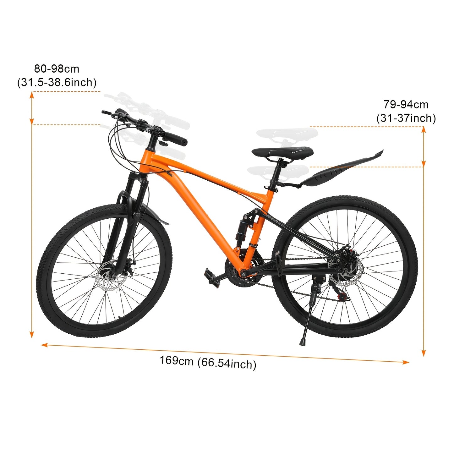 Men'S And Women'S Mountain Bike, 26 Inch Mountain Bike, 21 Speed, High Carbon Steel Frame, Front And Rear Disc Brakes