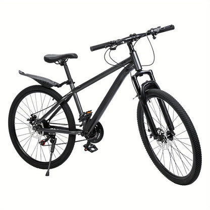 Men'S And Women'S Mountain Bike, 26 Inch Mountain Bike, 21 Speed, High Carbon Steel Frame, Front And Rear Disc Brakes