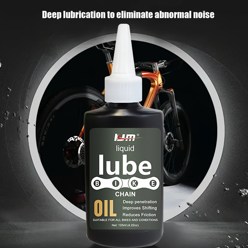 KJM All-Weather Bike Chain Lube - 10,000+ Mile Long-Lasting Lubricant, Fast-Penetrating Formula for Smooth Shifting & Braking, Drivetrain Oil Spray for Mountain\Road Bike Chains, Heavy-Duty Protection (Compatible with Gear Systems)