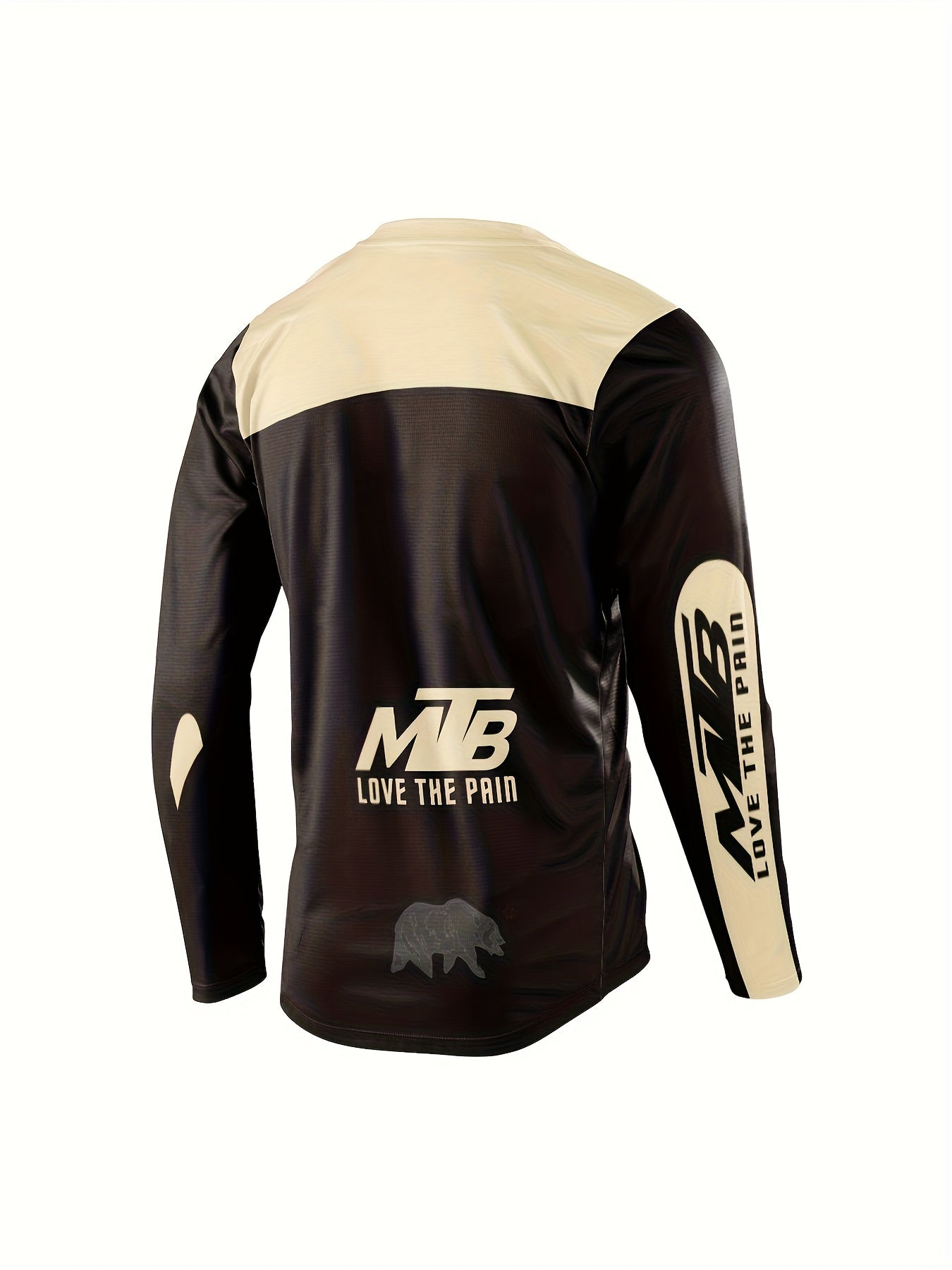 Men'S Quick-Dry Moisture-Wicking Long Sleeve Cycling Jersey - Thermal Insulation for Cold Weather, Mountain Bike Racing Suit with Geometric Pattern, Non-Stretch Fabric, Round Neck, Regular Fit, Ideal for Autumn, Casual Style