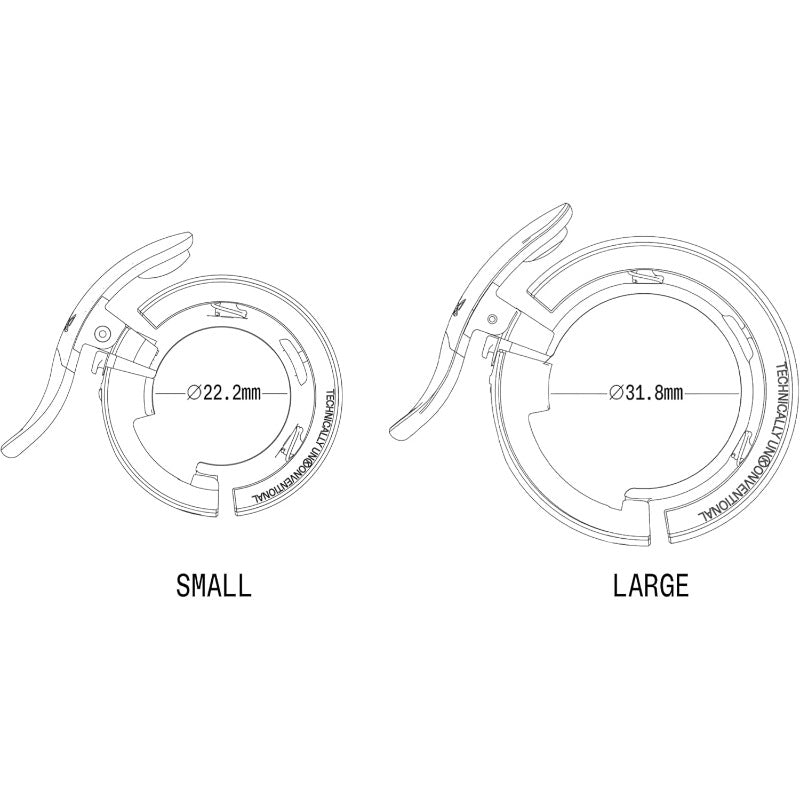 Knog Oi Prima Bike Bell - Loud 80dB Cycling Bell with Wrap-Around Design, Heavy-Duty Construction, Easy Installation (2 Sizes for Bike Handlebars), for Road, Mountain, BMX Bikes - Compatible with WAVETEK Hammer Tools