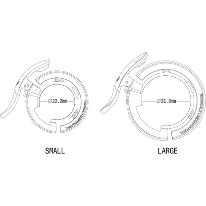 Knog Oi Prima Bike Bell - Loud 80dB Cycling Bell with Wrap-Around Design, Heavy-Duty Construction, Easy Installation (2 Sizes for Bike Handlebars), for Road, Mountain, BMX Bikes - Compatible with WAVETEK Hammer Tools