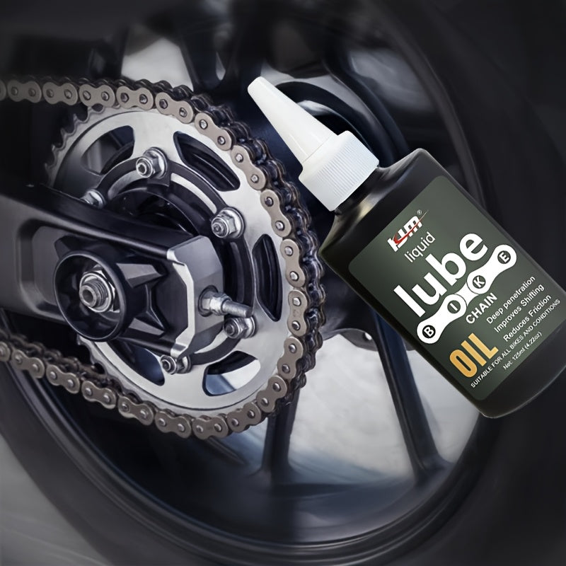 KJM All-Weather Bike Chain Lube - 10,000+ Mile Long-Lasting Lubricant, Fast-Penetrating Formula for Smooth Shifting & Braking, Drivetrain Oil Spray for Mountain\Road Bike Chains, Heavy-Duty Protection (Compatible with Gear Systems)