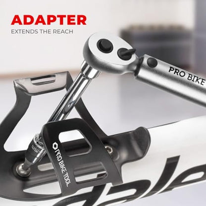 1 4 Inch Drive Click Bicycle Torque Wrench Set 2 to 20 Nm Maintenance Kit for Road and Mountain Bikes Includes Allen and Torx Screws Extension Bar and Storage Box ISO Certified