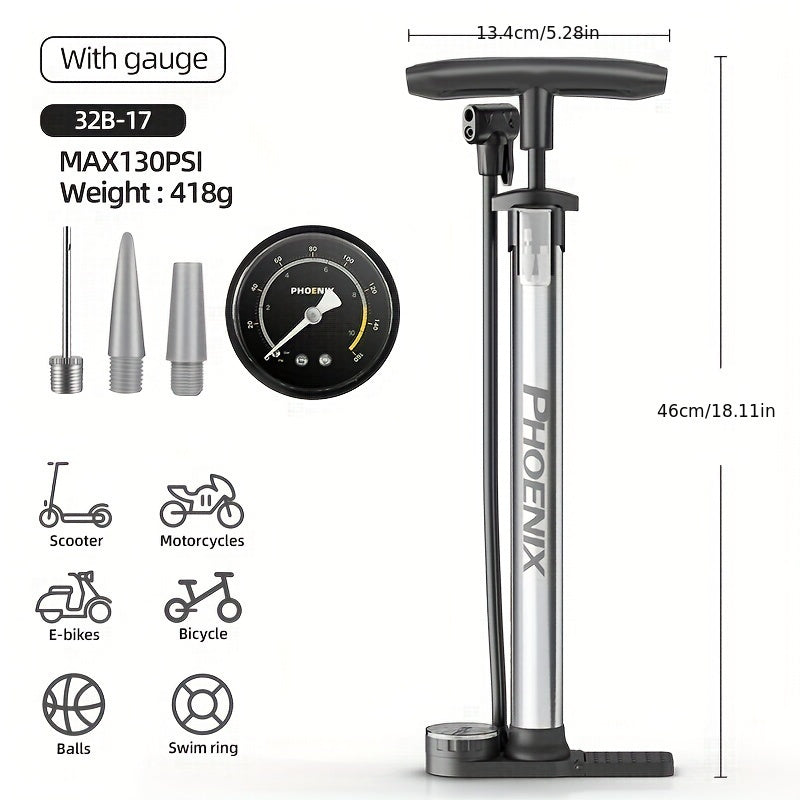 Stainless Steel Ball - Mountain Bicycle Pump Accessories - Portable High Pressure MAX 130PSI - Bike Air Pump Tire Inflator