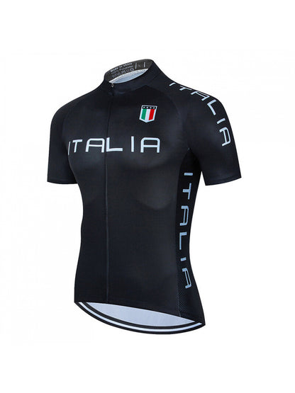 Italia National Cycling Jersey - Short Sleeve Bike Riding Shirt with Italy Team Design, Breathable MTB\Road Bike Jacket Top, Zipper Closure & Machine Washable for & Year-Round Apparel