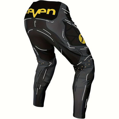 2025 New Black and Yellow Motorcycle Mountain Bike Pants Vest Set for Men & Women, All-Season Racing Cycling Apparel