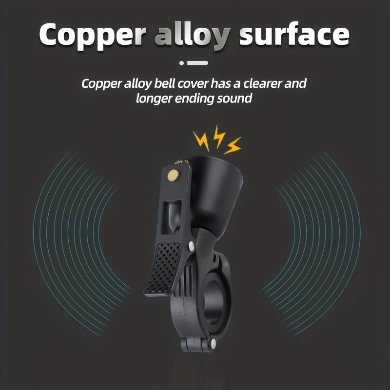 Vintage Copper Alloy Bike Bell - 100dB Crisp Sound, Easy Install for MTB & Road Bikes, Safe Cycling Accessory