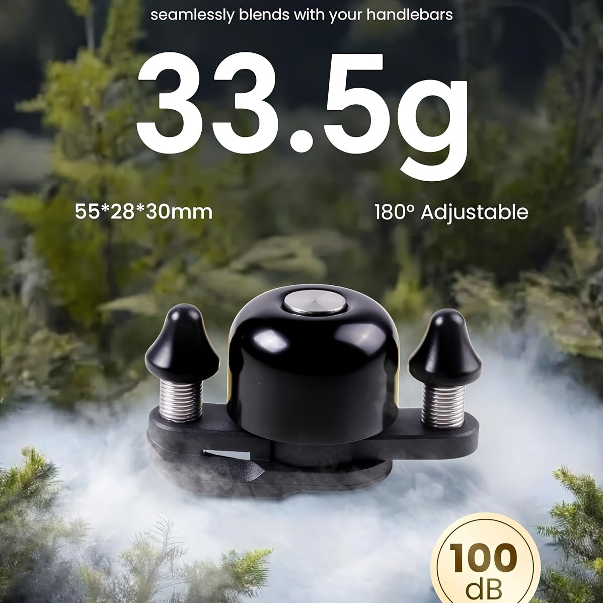 1 Q3 Road Bike Bell | Dual-Hammer Copper Alloy Bicycle Bell for Fit Handlebars up to 47mm, Lightweight, Easy Installation, Modern Style