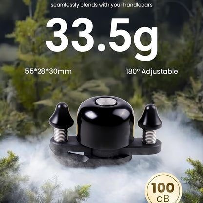 1 Q3 Road Bike Bell | Dual-Hammer Copper Alloy Bicycle Bell for Fit Handlebars up to 47mm, Lightweight, Easy Installation, Modern Style