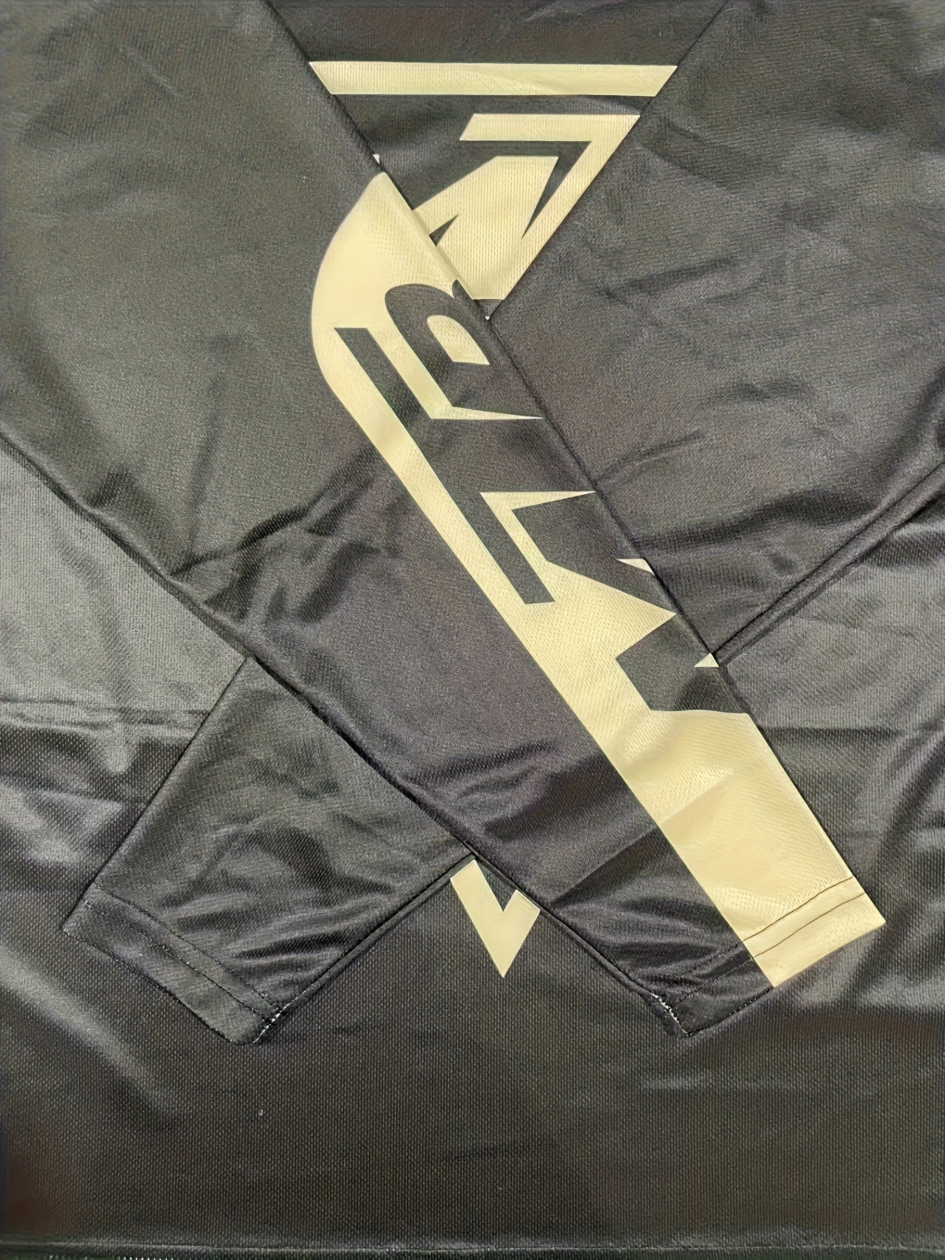 Men'S Quick-Dry Moisture-Wicking Long Sleeve Cycling Jersey - Thermal Insulation for Cold Weather, Mountain Bike Racing Suit with Geometric Pattern, Non-Stretch Fabric, Round Neck, Regular Fit, Ideal for Autumn, Casual Style