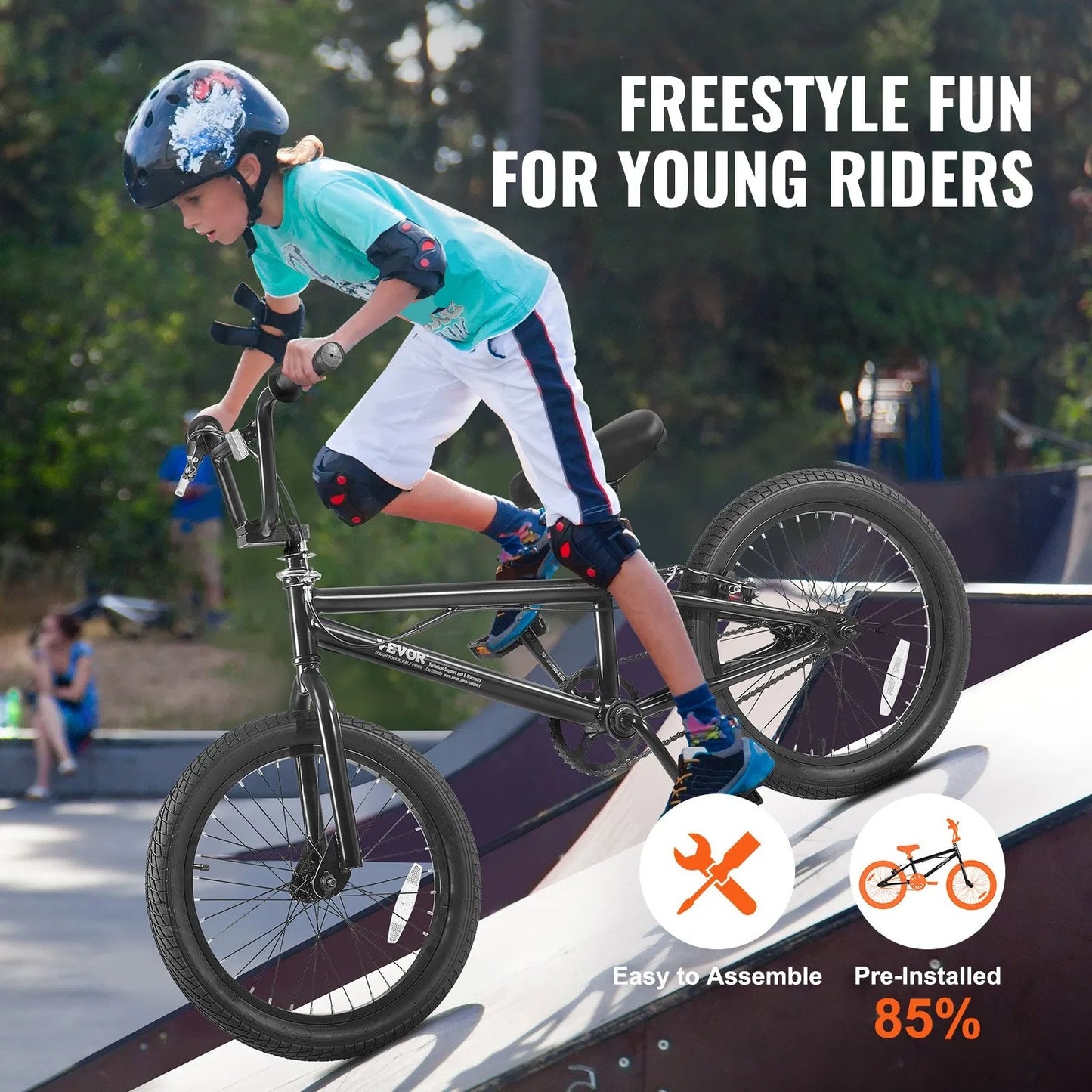 18-Inch BMX-Style Bicycle for Youth and Adults, Adjustable Seat, Multi-Surface Wheels, Easy Assembly