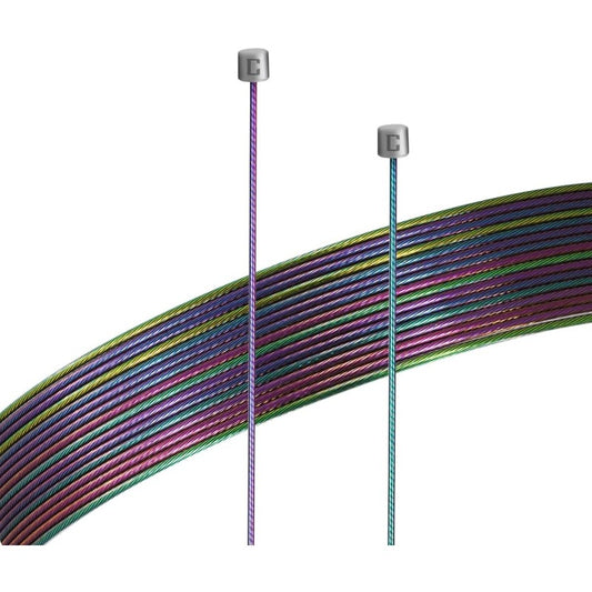 CNC Pro Slick Polished Bike Shifter Cable Compatible for Derailleur - 1.2X 2100\2500\3000\3500mm Lengths, Stainless Rainbow Color (Multi-Color Compatible) - Smooth Shifting, Corrosion-Resistant for Mountain\u002FRoad,, Gravel