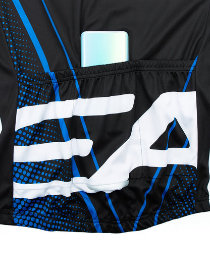 Men'S Long Sleeve Cycling Jersey - 100% Polyester Knit Fabric, Geometric Pattern & Color Options - Medium Stretch Stand Collar Athletic Top with, Triathlon, Fishing - Spring Summer Fall Outdoor Sports Shirt, Triathlon Apparel, Sporty Design